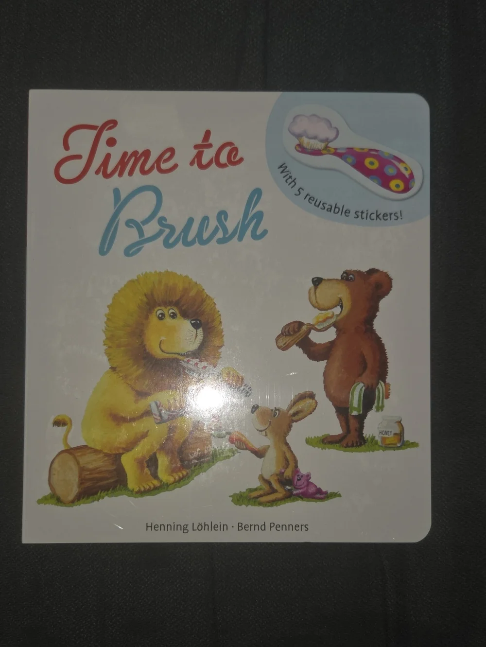 Time to Brush Sticker Book for Kids - White & Blue